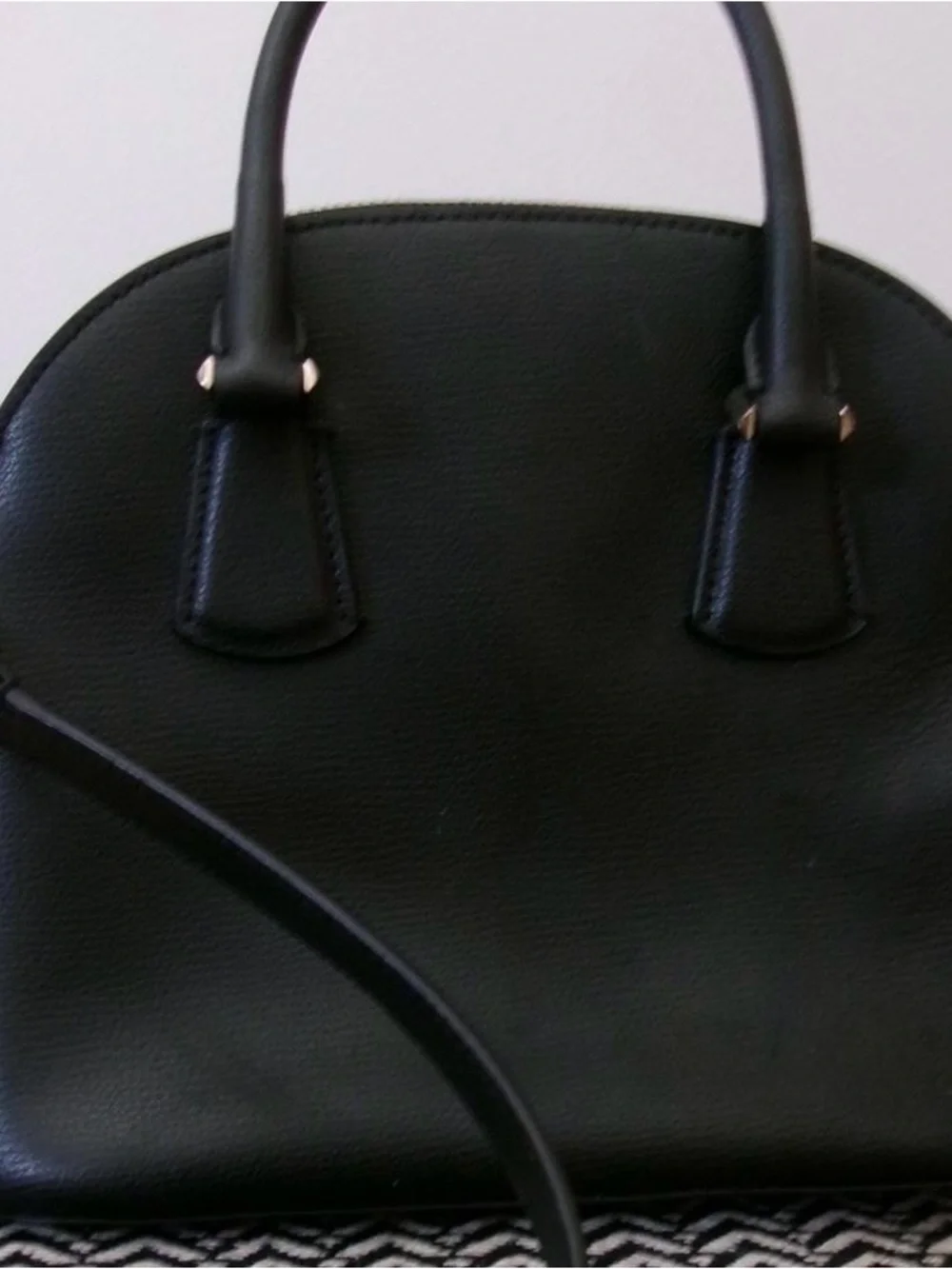 kate spade black dome satchel with detachable strap